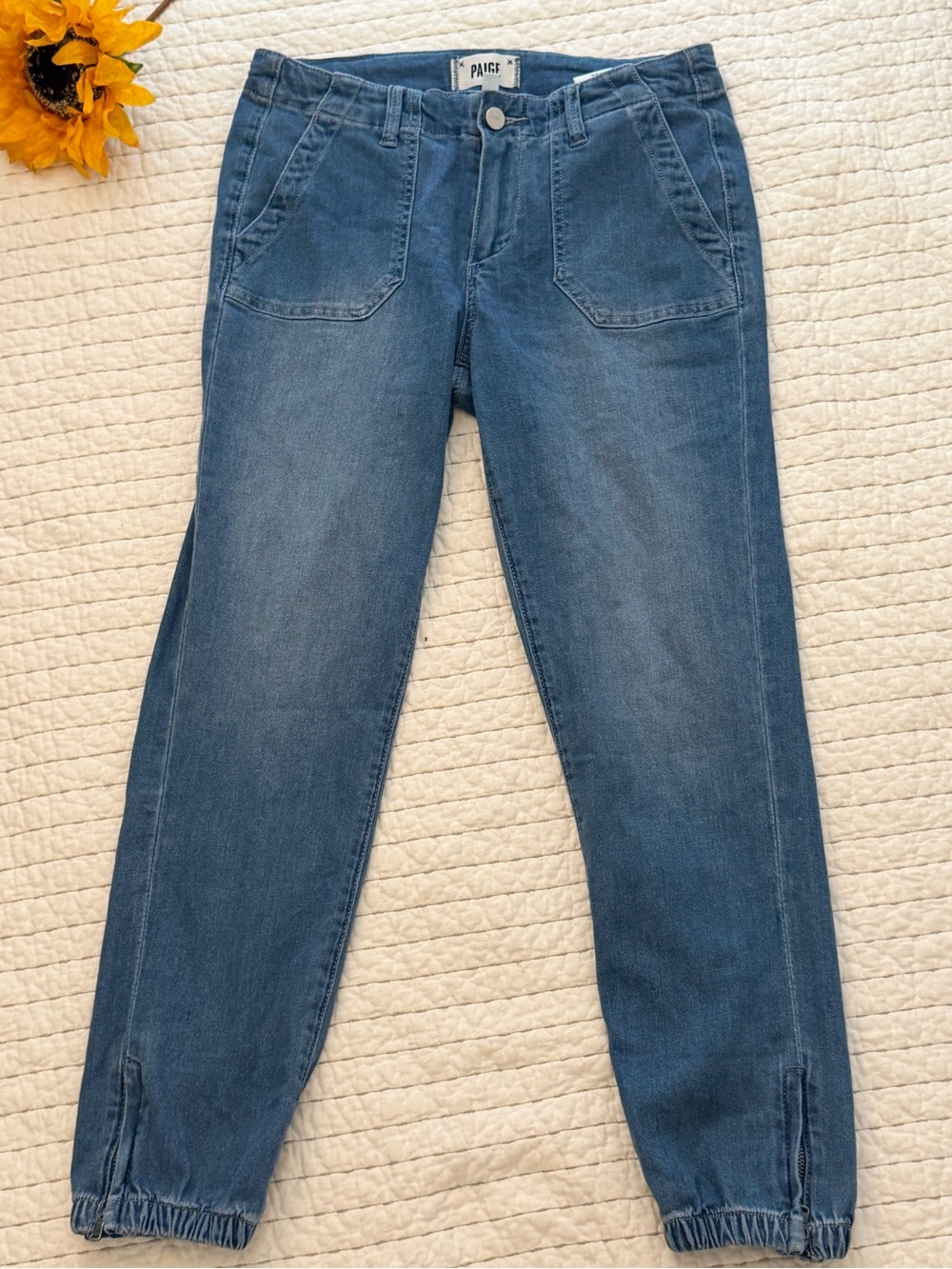 PAIGE Men's Medium Blue Slim Straight Denim Joggers